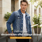 🧥 50% DE RÉDUCTION MAINTENANT ! 👖 Veste en jean délavé vintage pour homme décontractée – Design intemporel, tissu durable et poches fonctionnelles ✨