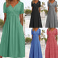 🎉Plus de 45 000 vendues👗Robe Longue Femme Col V Manches Courtes🌸