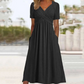 🎉Plus de 45 000 vendues👗Robe Longue Femme Col V Manches Courtes🌸