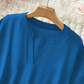 📢📢60 % de réduction !! ⏰Top Ample à Manches Courtes – Col en V, Ourlet Asymétrique & Tissu Léger Respirant (5 Couleurs)