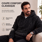 Hoodie pour homme en tricot torsadé texturé effet diamant en peluche
