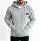 Hoodie pour homme en tricot torsadé texturé effet diamant en peluche