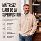 Sweatshirt décontracté pour homme en tissu nid d'abeille avec zip au quart