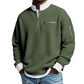 Sweatshirt décontracté pour homme en tissu nid d'abeille avec zip au quart
