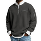 Sweatshirt décontracté pour homme en tissu nid d'abeille avec zip au quart