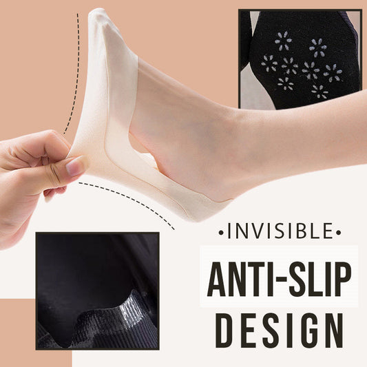 Chaussettes antidérapantes invisibles en soie de glace-1